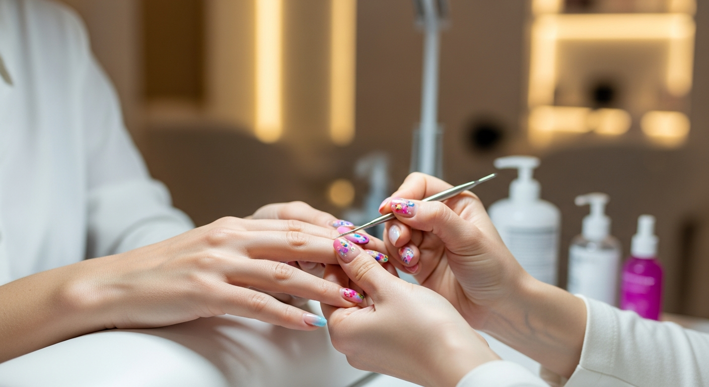 Mani curate durante una manicure classica professionale presso il centro estetico La Manicure a Palermo